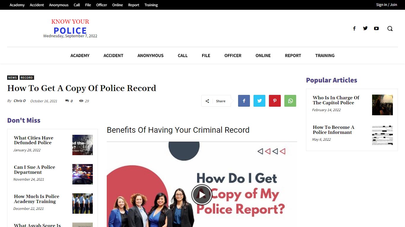 How To Get A Copy Of Police Record - KnowYourPolice.net