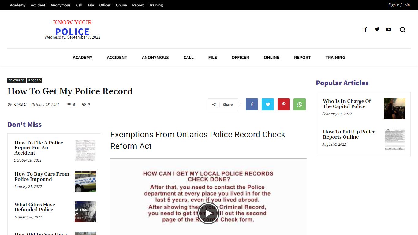 How To Get My Police Record - KnowYourPolice.net